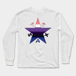 Texas Pride- Genderfluid-Textless Long Sleeve T-Shirt